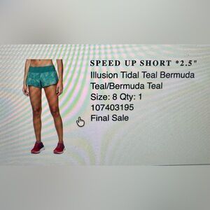 lululemon athletica Speed Up Short 2.5” on Tidal Teal Bermuda